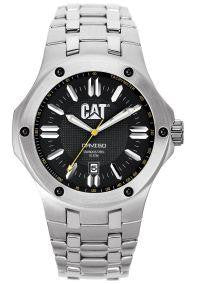 Cat Watches Mens Navigo Date Black And Yellowlow Analog Dial Stainless Steel Bracelet Watch