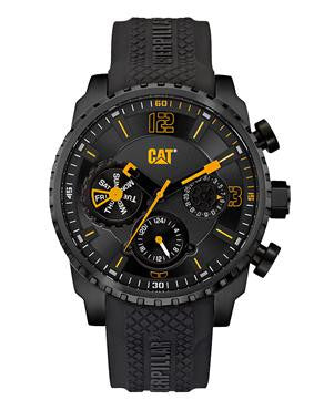 Caterpillar Mossville Black Rubber Strap Watch