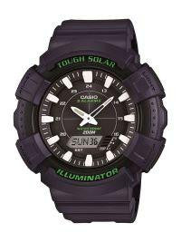 Casio Mens Solar Watch With Black Resin Band