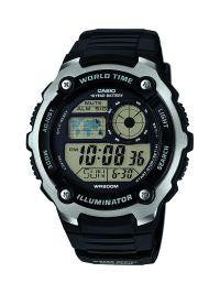 Casio Mens Silver Tone Black Multifunction Watch