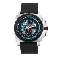 Columbia Mens Aq Alti Square Analog Multi-function Black Silicone Strap Watch