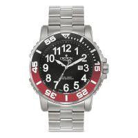 Croton Mens Stainless Steel Silvertone Rotating Bezel Watch