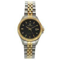 Croton Womens Stainless Steel  Two Tone Diamond Marker Watch