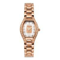 Croton Womens Stainless Steel Rosetone Crystal Bezel Watch