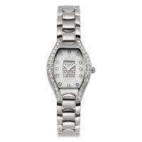 Croton Womens Stainless Steel Silvertone Crystal Bezel Watch