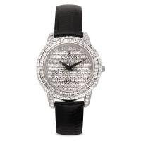 Croton Womens Stainless Steel Silvertone Stone Crystal Watch