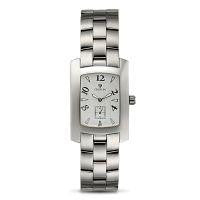 Croton Mens Stainless Steel Silvertone Rectangular Watch