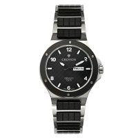 Croton Mens Ceramic &amp; Stainless Steel Black Day &amp; Date Watch