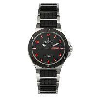 Croton Mens Ceramic &amp; Stainless Steel Black Day &amp; Date Watch