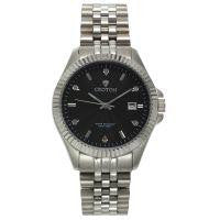 Croton Mens Stainless Steel Silvertone Diamond Marker Watch