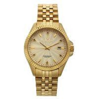 Croton Mens Stainless Steel Goldtone Diamond Marker Watch