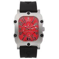 Croton Mens Stainless Steel Silvertone Silicon Strap Watch