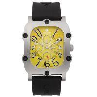 Croton Mens Stainless Steel Silvertone Silicon Strap Watch