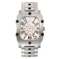 Croton Mens Stainless Steel Silvertone Rectangular Watch