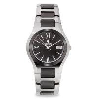 Croton Mens Ceramic Silvertone Date Watch