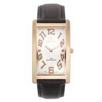 Croton Mens Stainless Steel Rosetone Rectangular Watch