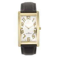 Croton Mens Stainless Steel Goldtone Rectangular Watch