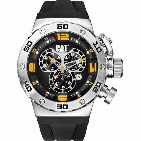 Caterpillar Ds49 Black Rubber Chronograph Watch