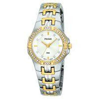 Pulsar Womens Two Tone Crystal Watch