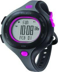 Soleus Women's Sr009011 Chicked Grey Digital Dial With Black And Pink Polyurethane Strap Watch