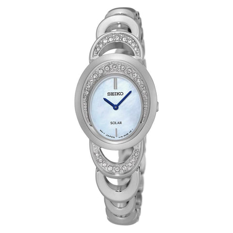 Seiko Womens Solar With Silver Dial And Swarovski Crystal Accents