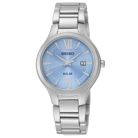 Seiko Womens Blue Dial Solar Calendar Watch