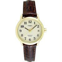 Timex Womens Easy Reader Brown Leather Strap Watch