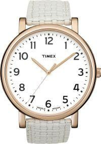 Timex Originals Classic Round White Knit Leather Strap Casual Watch