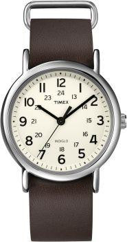 Timex Mens Brown Leather Strap Weekender Watch