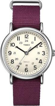 Timex Unisex Weekender Maroon Nylon Band Watch