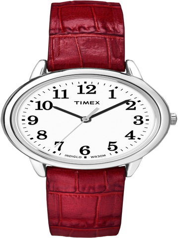 Timex Women's Easy Reader Red Leather Analog Quartz Watch