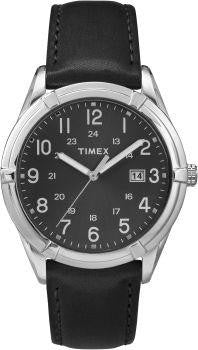 Timex Men's City Collection Silver-tone Watch With Black Band